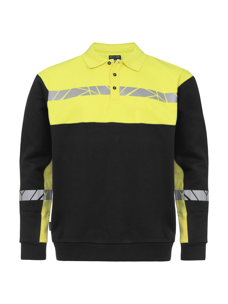 7100 POLOSWEATER - Zwart/Geel