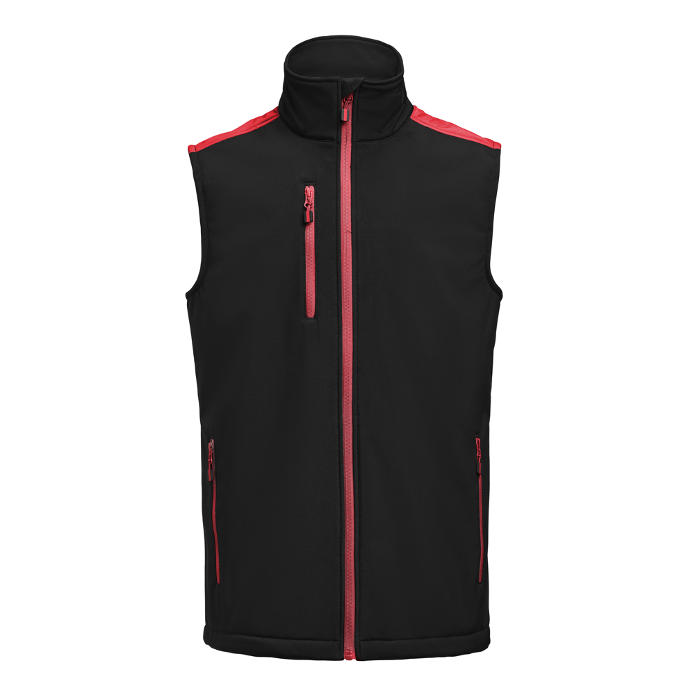 Prime Softshell Bodywarmer Heren - zwart/rood