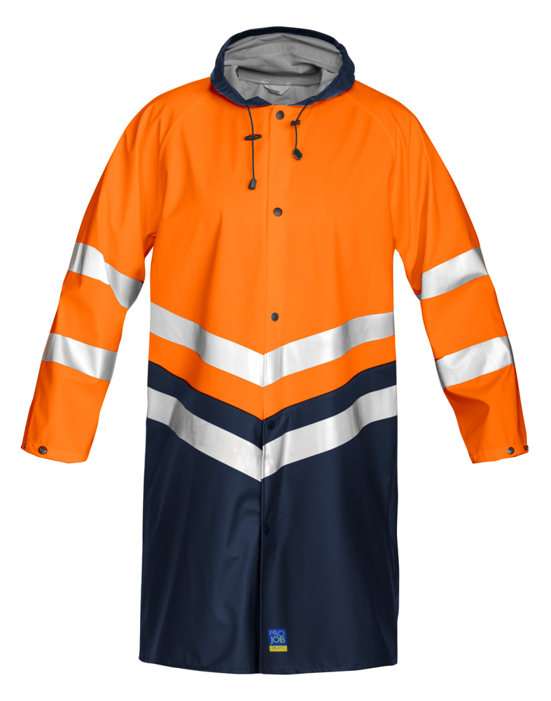 6403 LANGE SIGNALISATIEREGENJAS EN ISO 20471 KLASSE 3 - Oranje/Marine