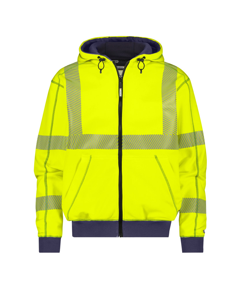 Hogezichtbaarheidshoodie - FLUOGEEL/MARINEBLAUW