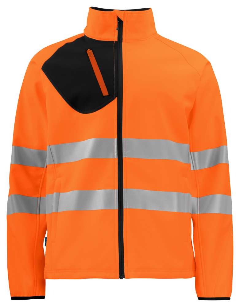 6432 SIGNALISATIESOFTSHELL EN ISO 20471 KLASSE 3 - Oranje/Zwart