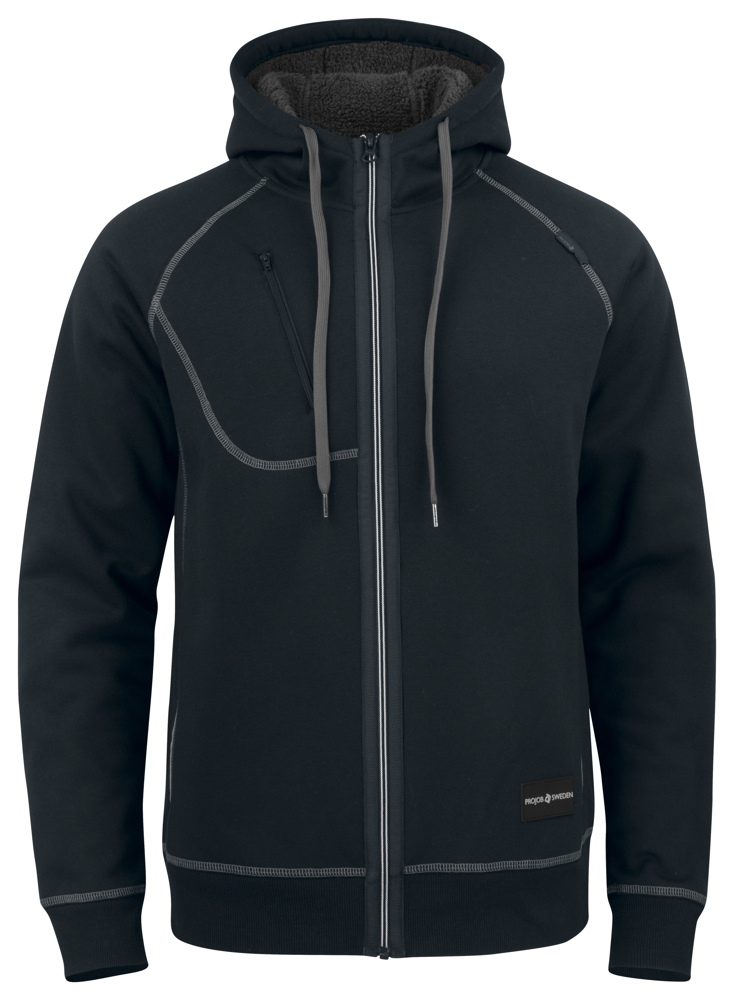 2130 HOODIE MET TEDDYVOERING - Zwart