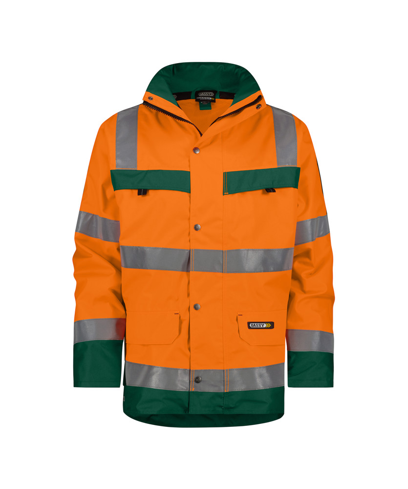 Hogezichtbaarheidsparka - FLUO-ORANJE/FLESSENGROEN