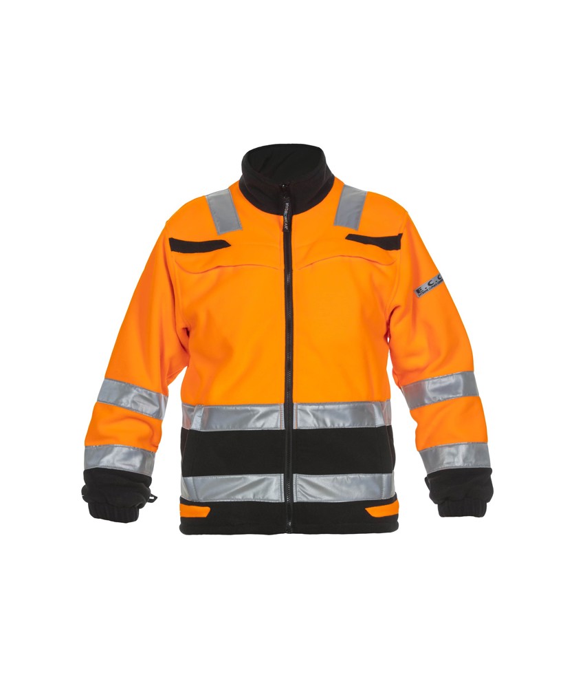 Signalisatie fleece jas - FLUO-ORANJE/ZWART