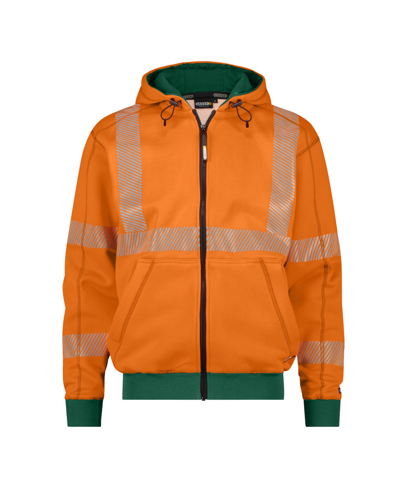 Hogezichtbaarheidshoodie - FLUO-ORANJE/FLESSENGROEN