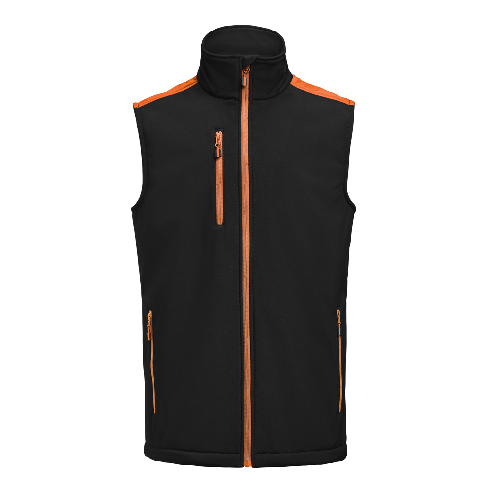 Prime Softshell Bodywarmer Heren - Zwart/Oranje
