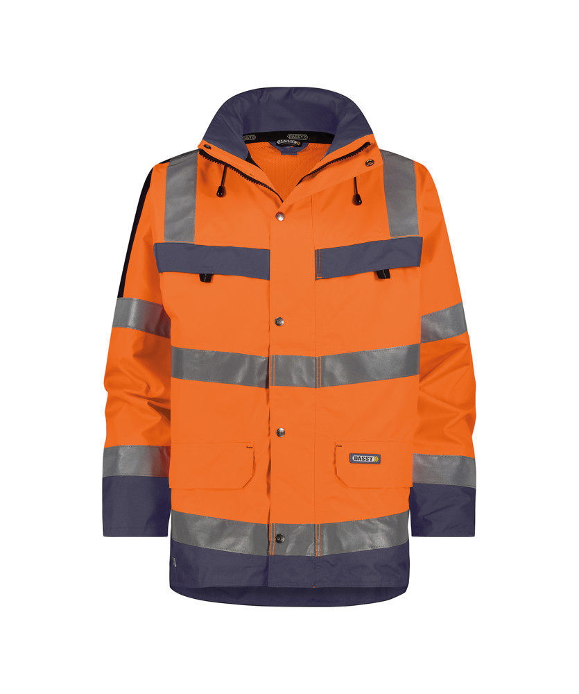 Hogezichtbaarheidsparka - FLUO-ORANJE/MARINEBLAUW