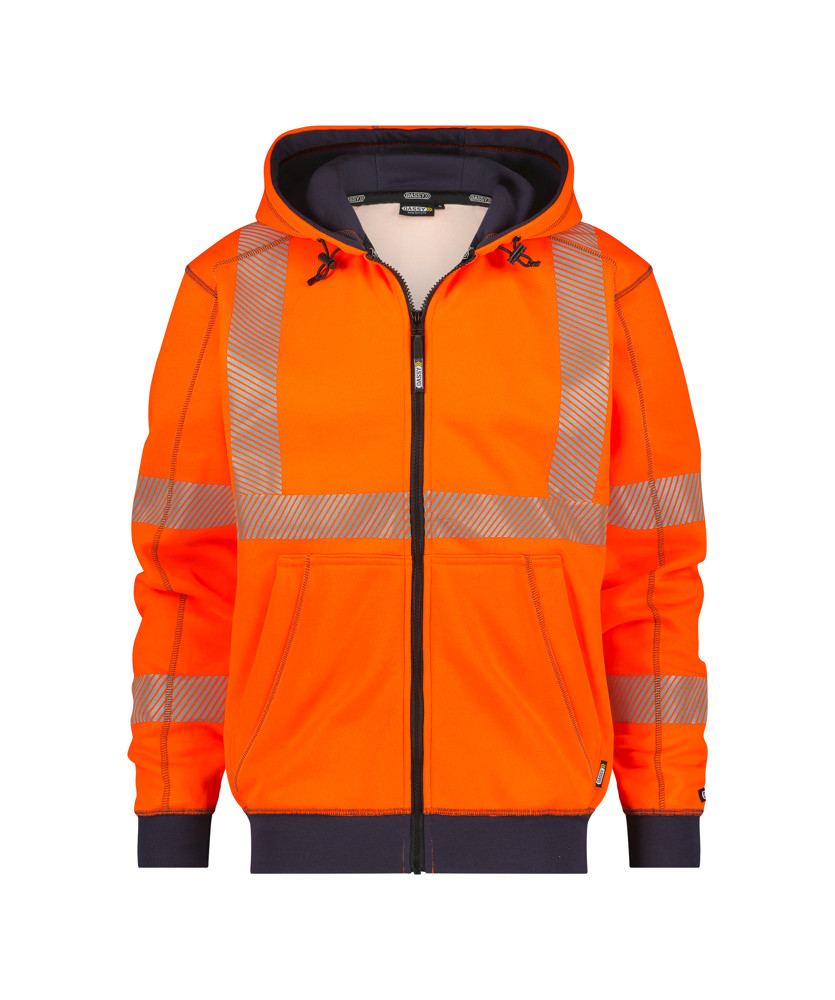 Hogezichtbaarheidshoodie - FLUO-ORANJE/MARINEBLAUW