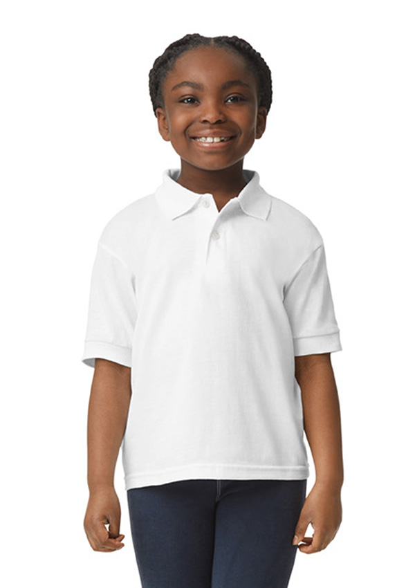 Gildan Dry Blend Jersey Polo for kids - 30 White