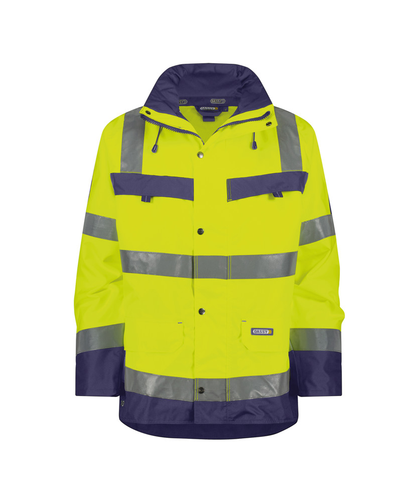 Hogezichtbaarheidsparka - FLUOGEEL/MARINEBLAUW
